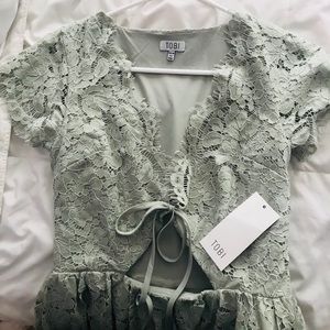 NWT tobi lace sage green dress